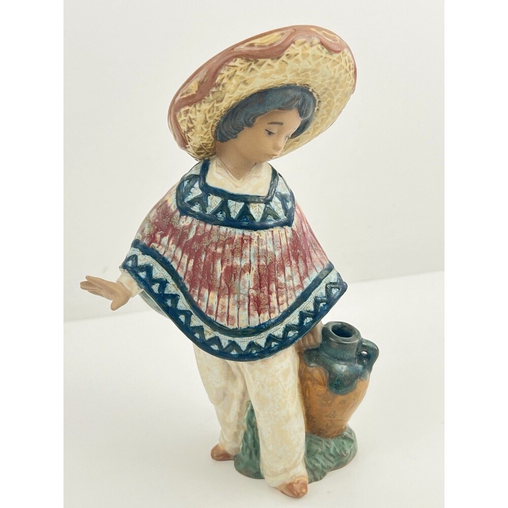 Lladro Pedro With Jug 2141 Gres Mexican Boy Figurine Retired Spain Vintage